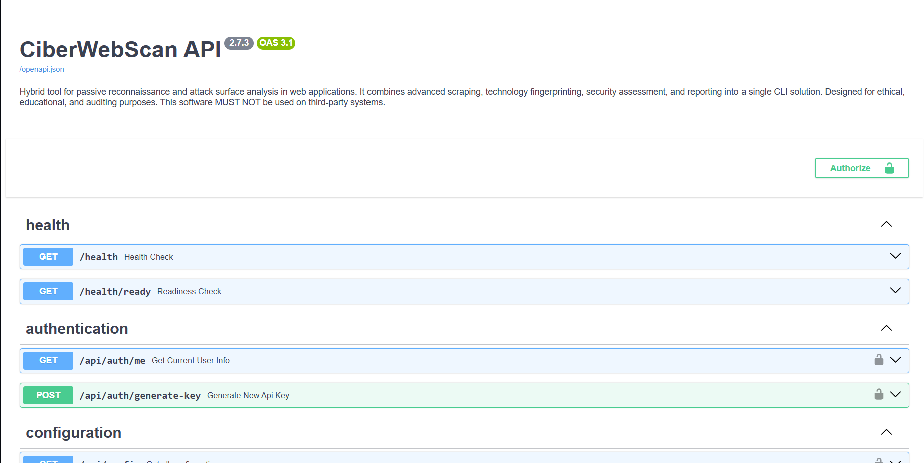 API REST de CiberWebScan