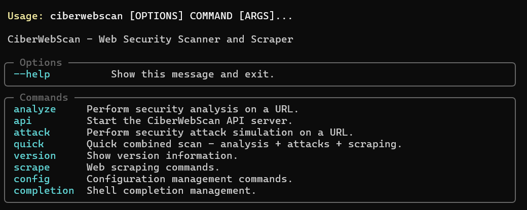 CLI de CiberWebScan