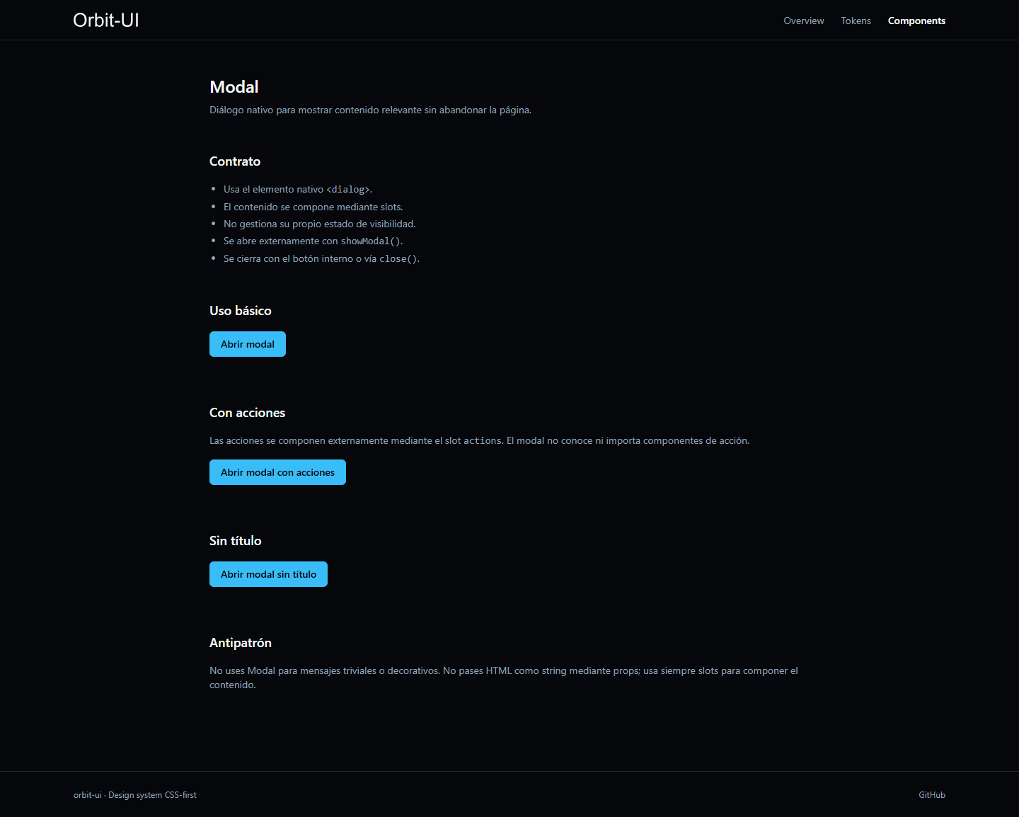 ORBIT-UI Modal
